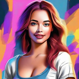 A digital art image of an attractive young woman