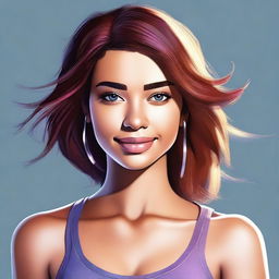 A digital art image of an attractive young woman