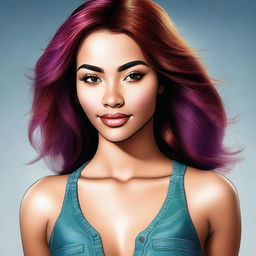 A digital art image of an attractive young woman