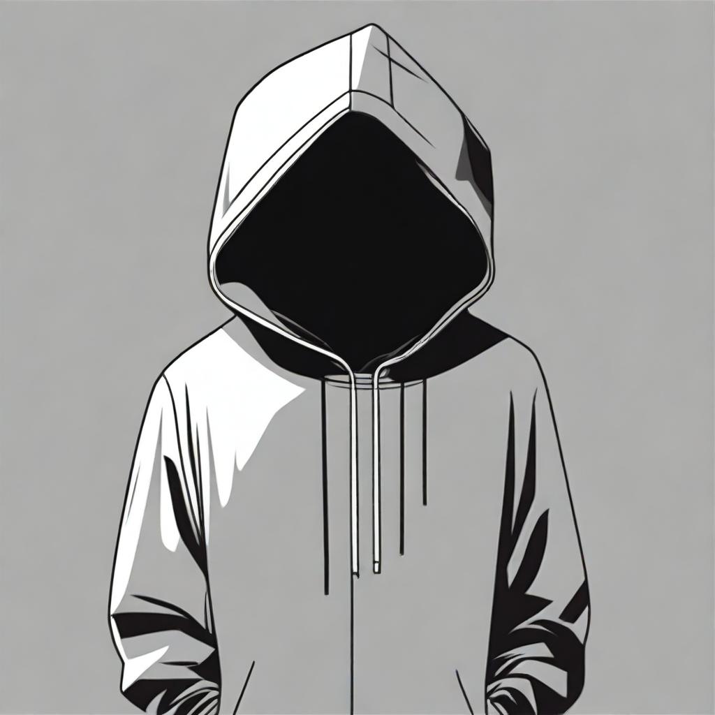 This is a high-quality digital art image of a faceless person wearing a hoodie with the hood down