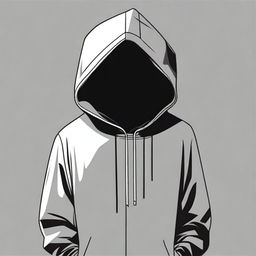 This is a high-quality digital art image of a faceless person wearing a hoodie with the hood down