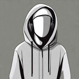 This is a high-quality digital art image of a faceless person wearing a hoodie with the hood down