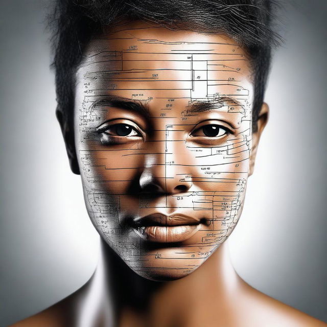 A high-quality digital art image featuring a person with a new, distinct face