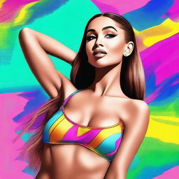 A digital art image of Ariana Grande in a stylish bikini