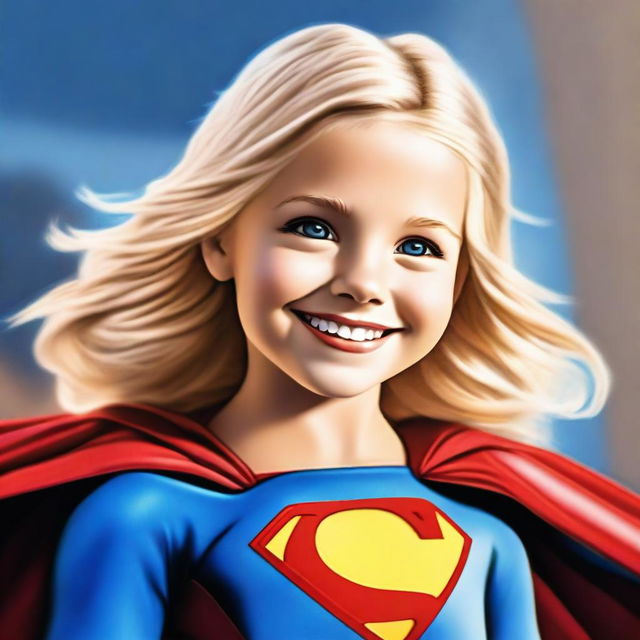 This high-quality digital art features a 12-year-old blonde girl