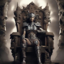 This is an exquisite digital art image illustrating a powerful female warrior
