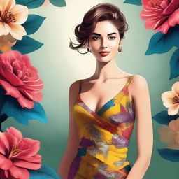 A high-quality digital art image depicting an attractive young woman