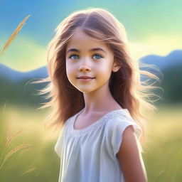 A high-quality digital art piece portraying a young girl