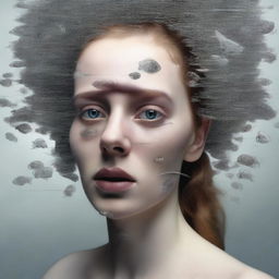 A high-quality, photo-realistic digital art piece that encapsulates a series of absurd, surreal visions