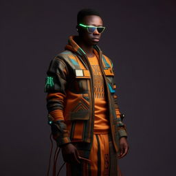 male in futuristic casual Igbo attire