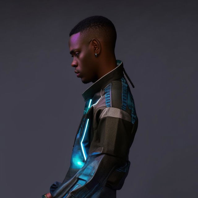 male in futuristic casual Igbo attire