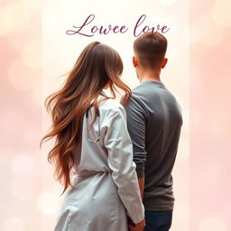 A romantic book cover featuring a female doctor with long flowing hair turned away from a man, both standing close with their backs touching but without showing their faces