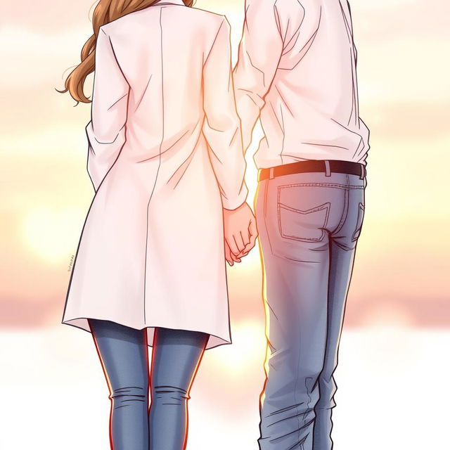 A romantic book cover featuring a soft, artistic sketch of a female doctor and a male character