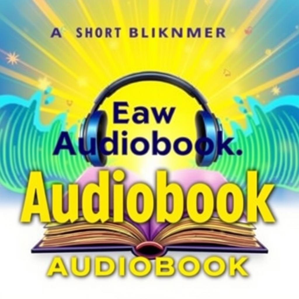 A vibrant and eye-catching thumbnail for an audiobook, featuring artistic representations of sound waves and an open book, symbolizing storytelling