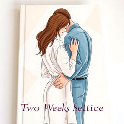 A romantic book cover featuring a body sketch of a female doctor with long brown hair turned away from a man, both with their backs touching in a tender pose