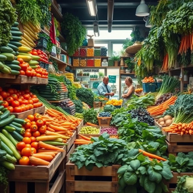 A charming vegetable shop overflowing with an abundance of fresh produce