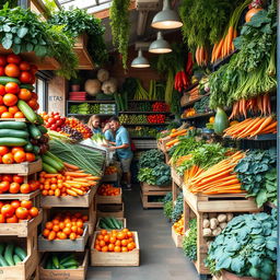 A charming vegetable shop overflowing with an abundance of fresh produce