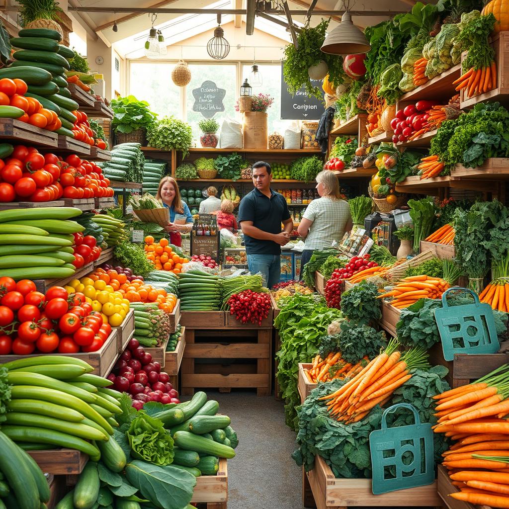 A charming vegetable shop overflowing with an abundance of fresh produce