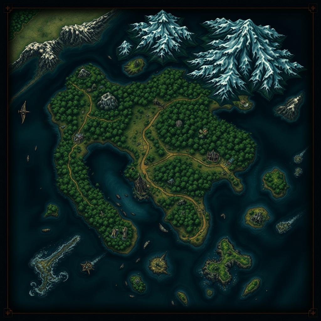 A detailed fantasy map of a Dungeons & Dragons world