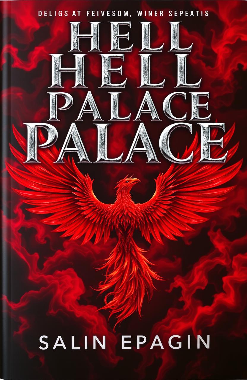 A captivating book cover for 'Hell Palace' featuring metallic silver letters that gleam with an alluring shine