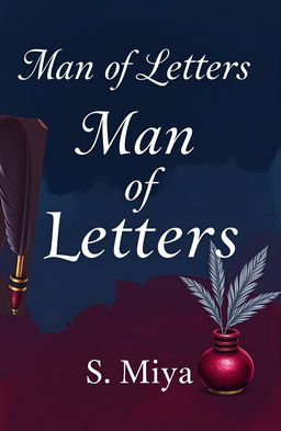 A visually striking poetry book cover featuring the title "Man of Letters" prominently displayed in an elegant and artistic font at the top