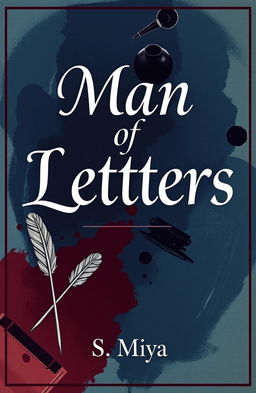 A visually striking poetry book cover featuring the title "Man of Letters" prominently displayed in an elegant and artistic font at the top