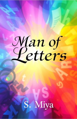 A colorful and vibrant poetry book cover featuring the title 'Man of Letters' in an elegant and artistic font