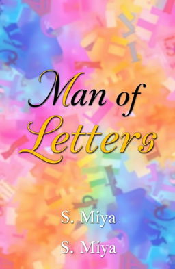 A colorful and vibrant poetry book cover featuring the title 'Man of Letters' in an elegant and artistic font