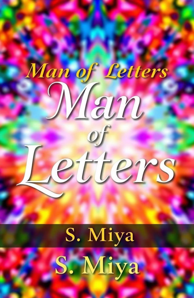 A colorful and vibrant poetry book cover featuring the title 'Man of Letters' in an elegant and artistic font