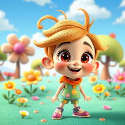 An animated character inspired by a collection of provided photos