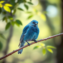 A vibrant bluebird perched on a branch, featuring one exceptionally bright feather that stands out among its stunning blue plumage