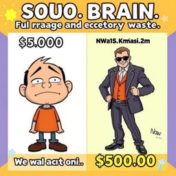 A humorous meme image featuring two contrasting panels
