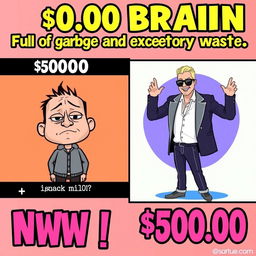 A humorous meme image featuring two contrasting panels