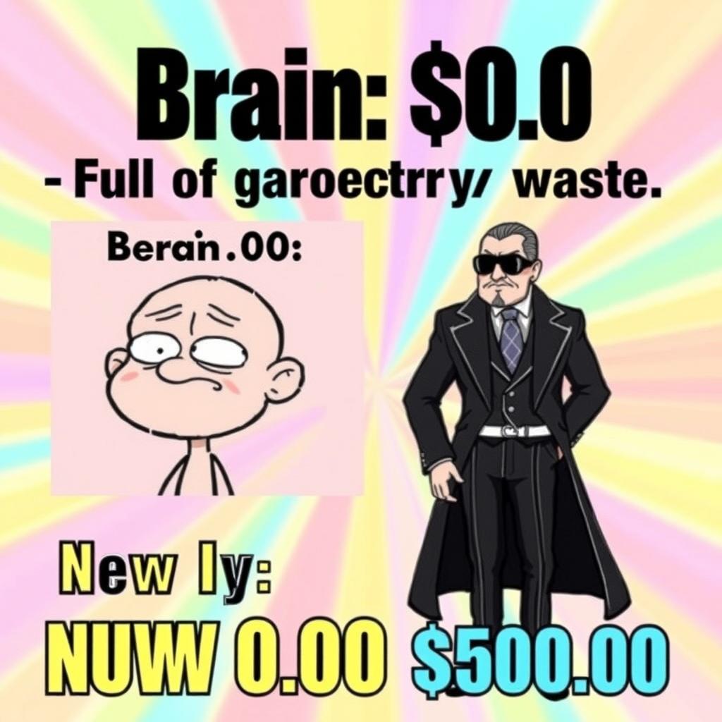 A humorous meme image with two contrasting panels featuring the same character