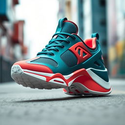 A unique and stylish casual shoe design featuring an innovative silhouette, made with a combination of breathable mesh and soft leather materials