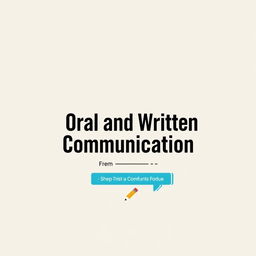 A clean and modern ebook cover design for a guide on 'Oral and Written Communication'