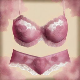 A high-quality digital art piece featuring a collection of stylish and elegant lingerie sets