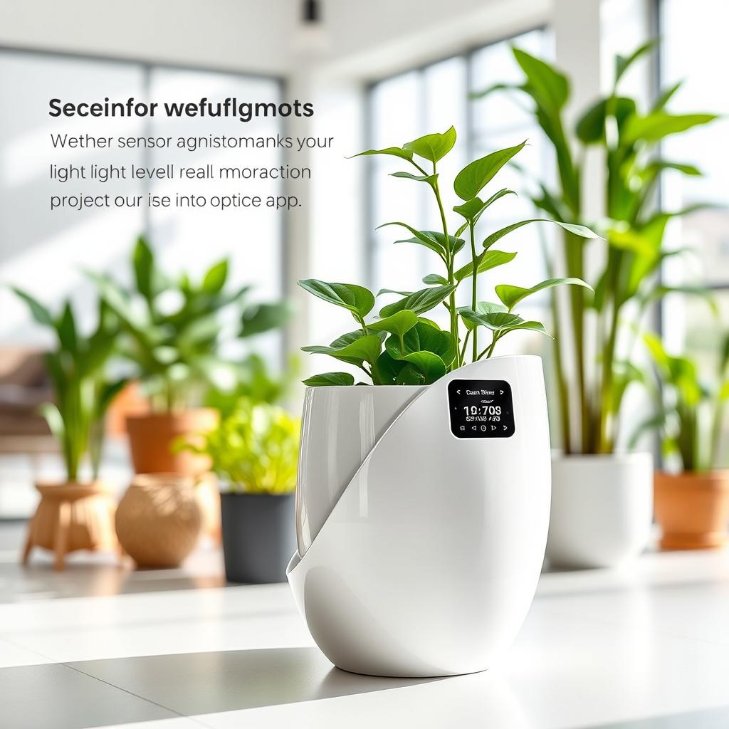 An innovative, stylish plant pot featuring a sleek, modern design