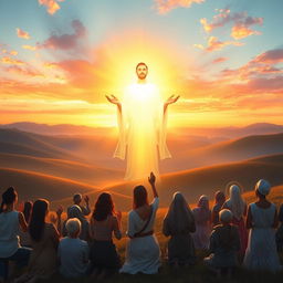A serene and beautiful representation of monotheism, featuring a glowing golden light emanating from a single, ethereal divine figure
