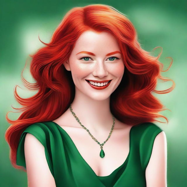 An image of a charming redhead woman