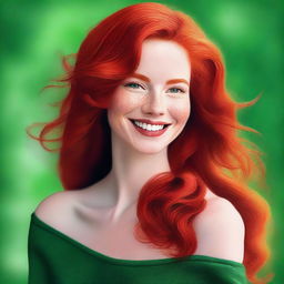 An image of a charming redhead woman