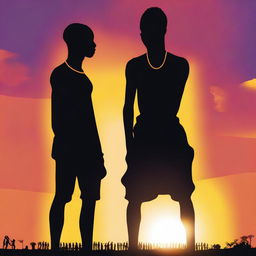 An image of the highest quality, showcasing the silhouette of African men