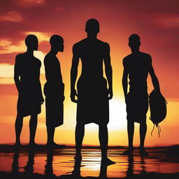 An image of the highest quality, showcasing the silhouette of African men