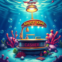 A vibrant and colorful underwater scene inspired by a cartoonish aesthetic