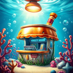 A vibrant and colorful underwater scene inspired by a cartoonish aesthetic