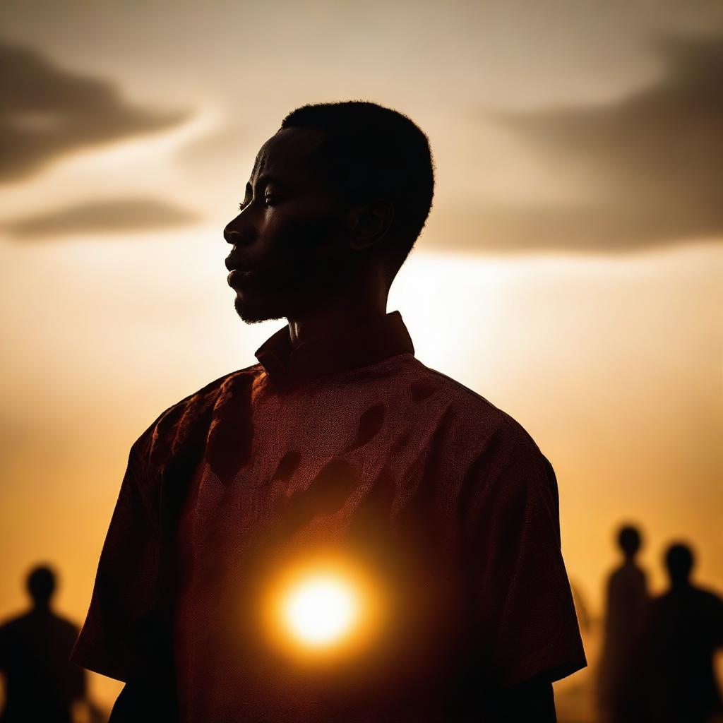 A high-quality image that captures the silhouette of a Zambian man