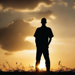 A high-quality image that captures the silhouette of a Zambian man