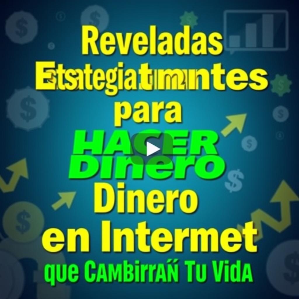 A vibrant and engaging YouTube thumbnail for a video titled "Reveladas Estrategias Impactantes para Hacer Dinero en Internet que Cambiarán Tu Vida"