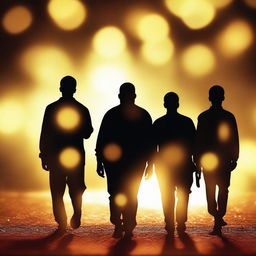 A high-quality image showcasing bokeh silhouettes of African men