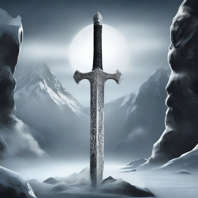 A high-quality digital art piece featuring an intricately designed sword